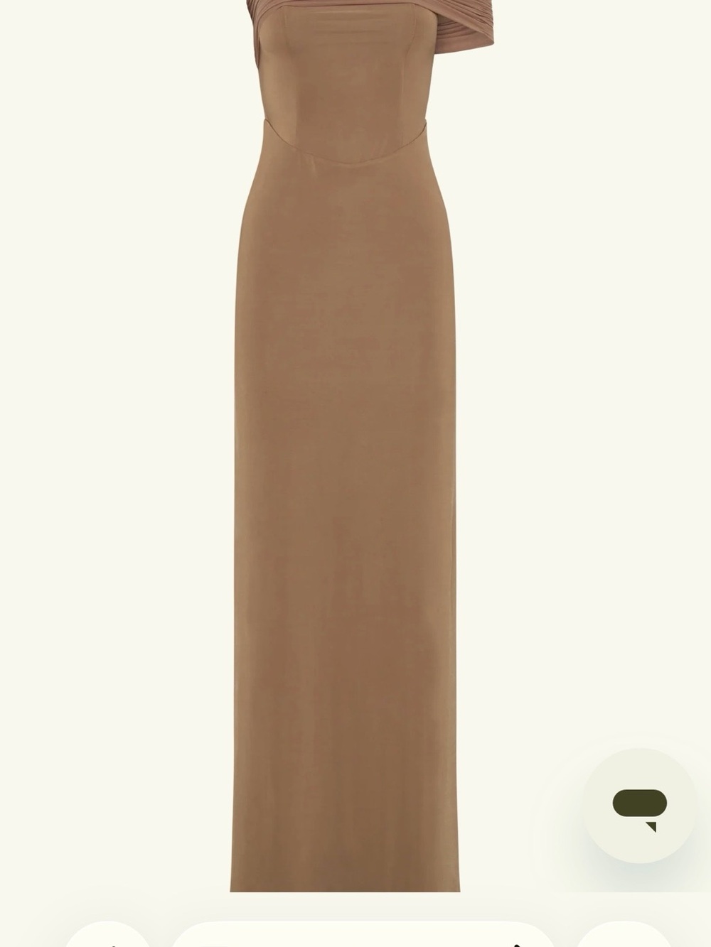 Meshki One-Shoulder Maxi Dress in Camel Brown